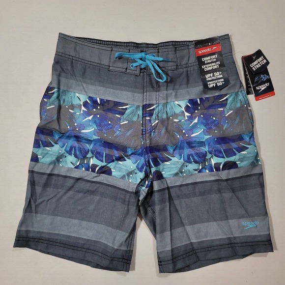 Speedo Board Shorts Mens Small Horizon Bondi‎ 2-Way Stretch 20" Anthracite Grey - Picture 2 of 4